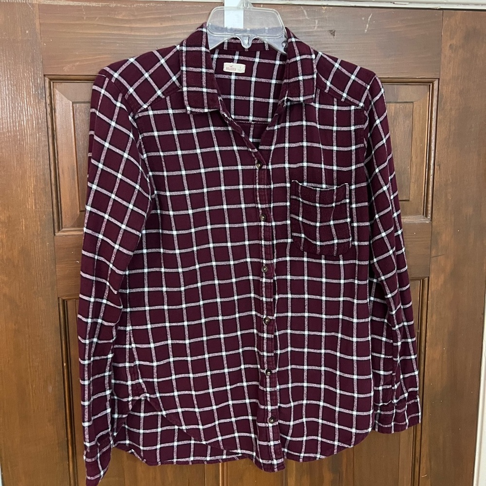 Burgundy Hollister Flannel Size L